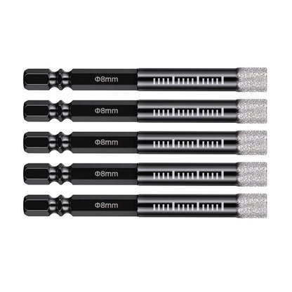 5PCS 8mm Dry Diamond Drill Bits for Porcelain Granite Tile Glass Ceramics Marble