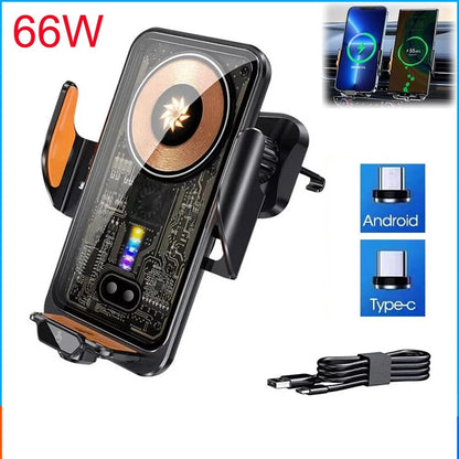 66W Fast Wireless Car Charger Automatic Clamping Mount Air Vent Phone Holder