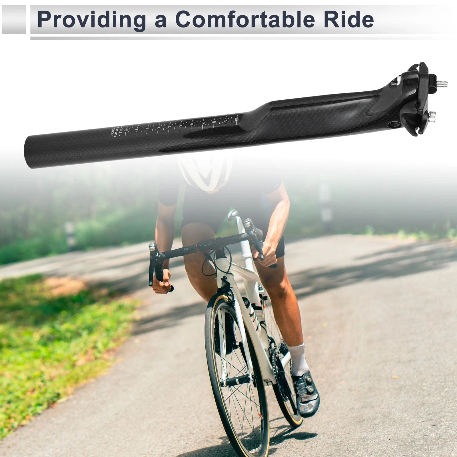 Seat Post 30.8x350mm Replacement for Bike Saddle Tube for Carbon Frame (—)