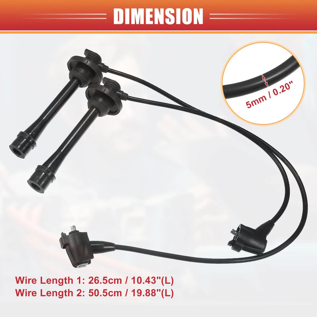 3pc Spark Plug Wire Ignition Coil Cable Replacement for Toyota (2001–2007)