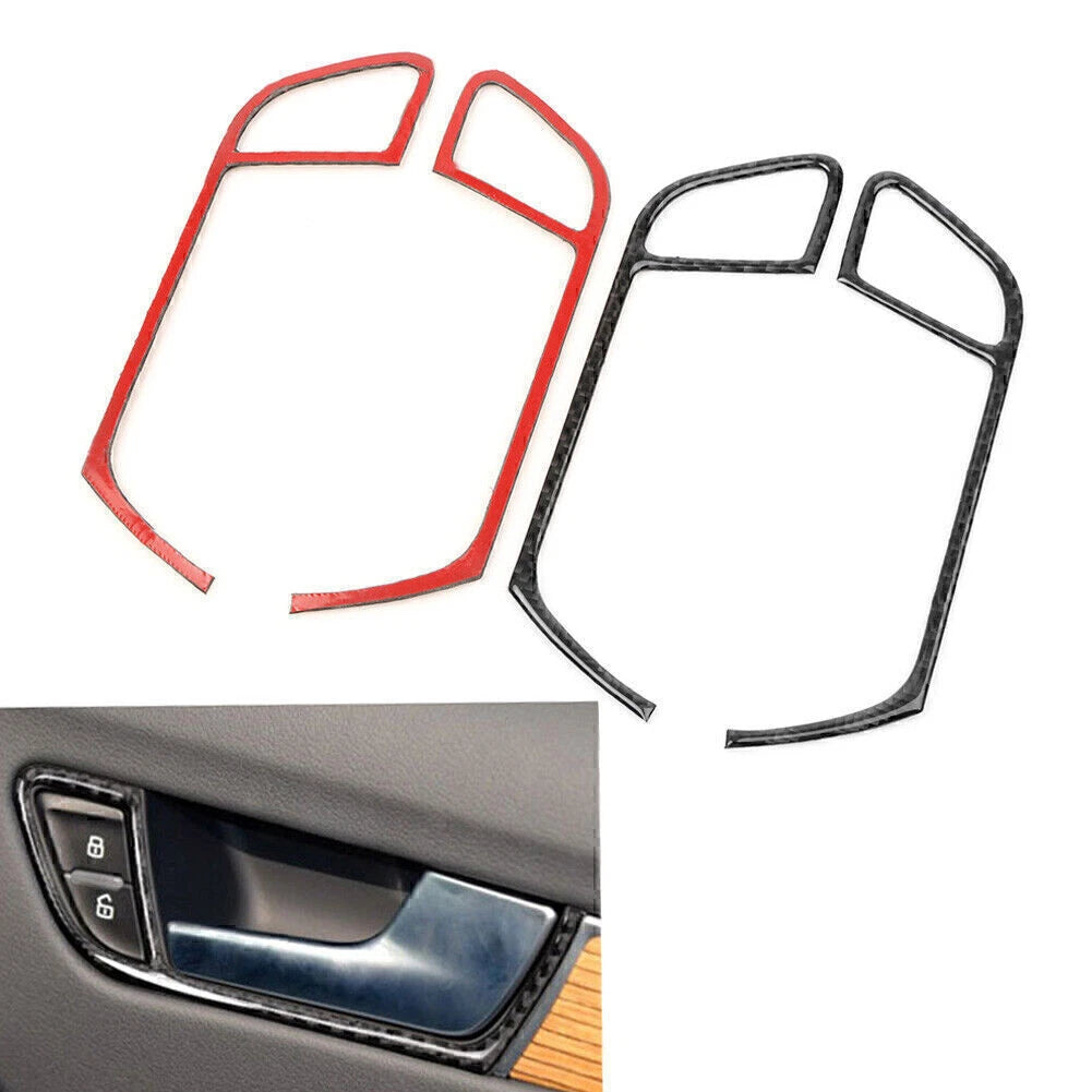 Door Handle Panel Frame Molding Trim Carbon Fiber for Audi A4 B8 (2009–2016)