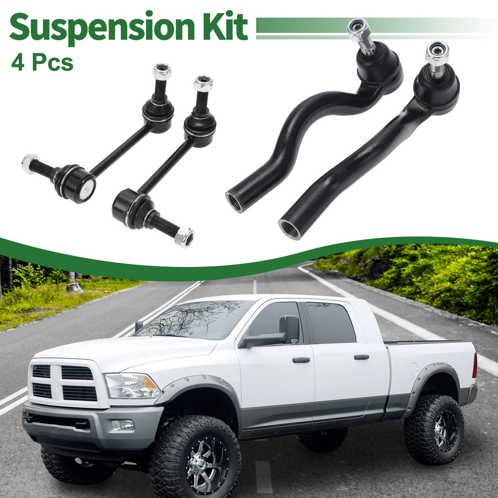 4pc Front Suspension Kit Outer Tie Rod End Sway Bar Link for Dodge Durango (2011–2020)