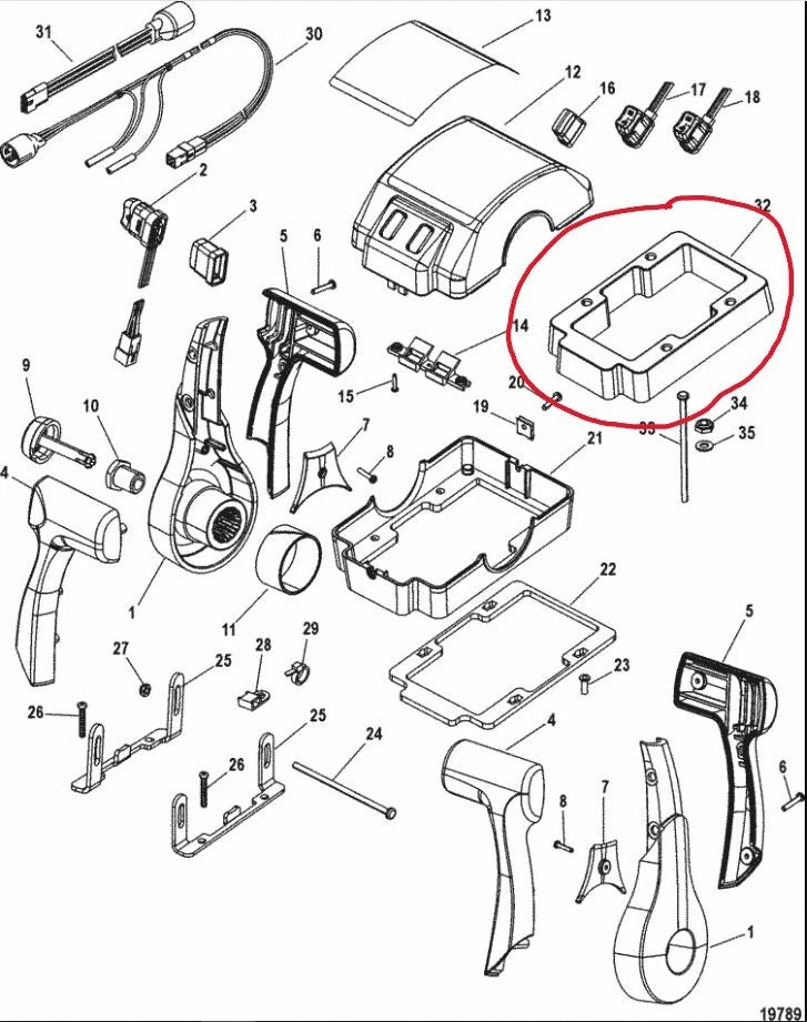 Dual Remote Controller Spacer Kit for Mercury Quicksilver (889220A02)