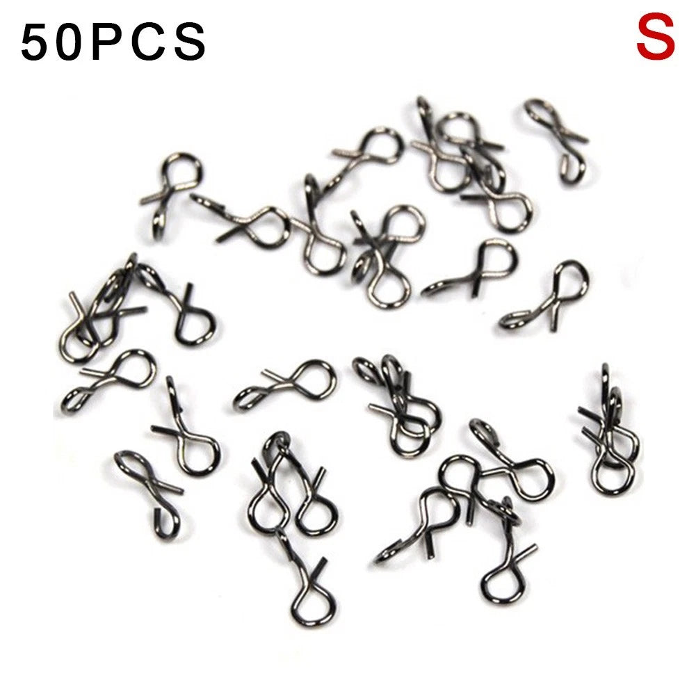 50 Pcs Fly Fishing Snap Hook for Lures (Small/Medium/Large)
