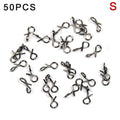 50 Pcs Fly Fishing Snap Hook for Lures (Small/Medium/Large)