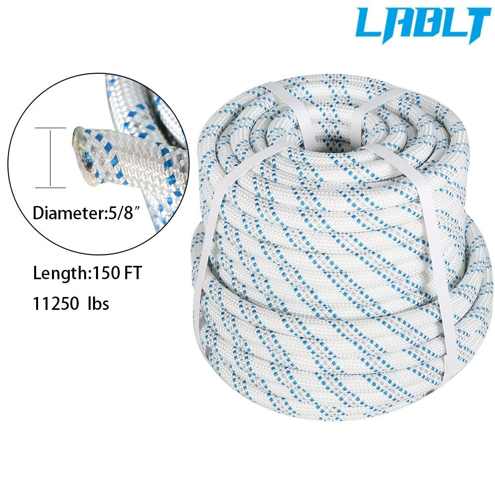 Double Braid Polyester Rope 5/8" x 150' for Arborist Rigging