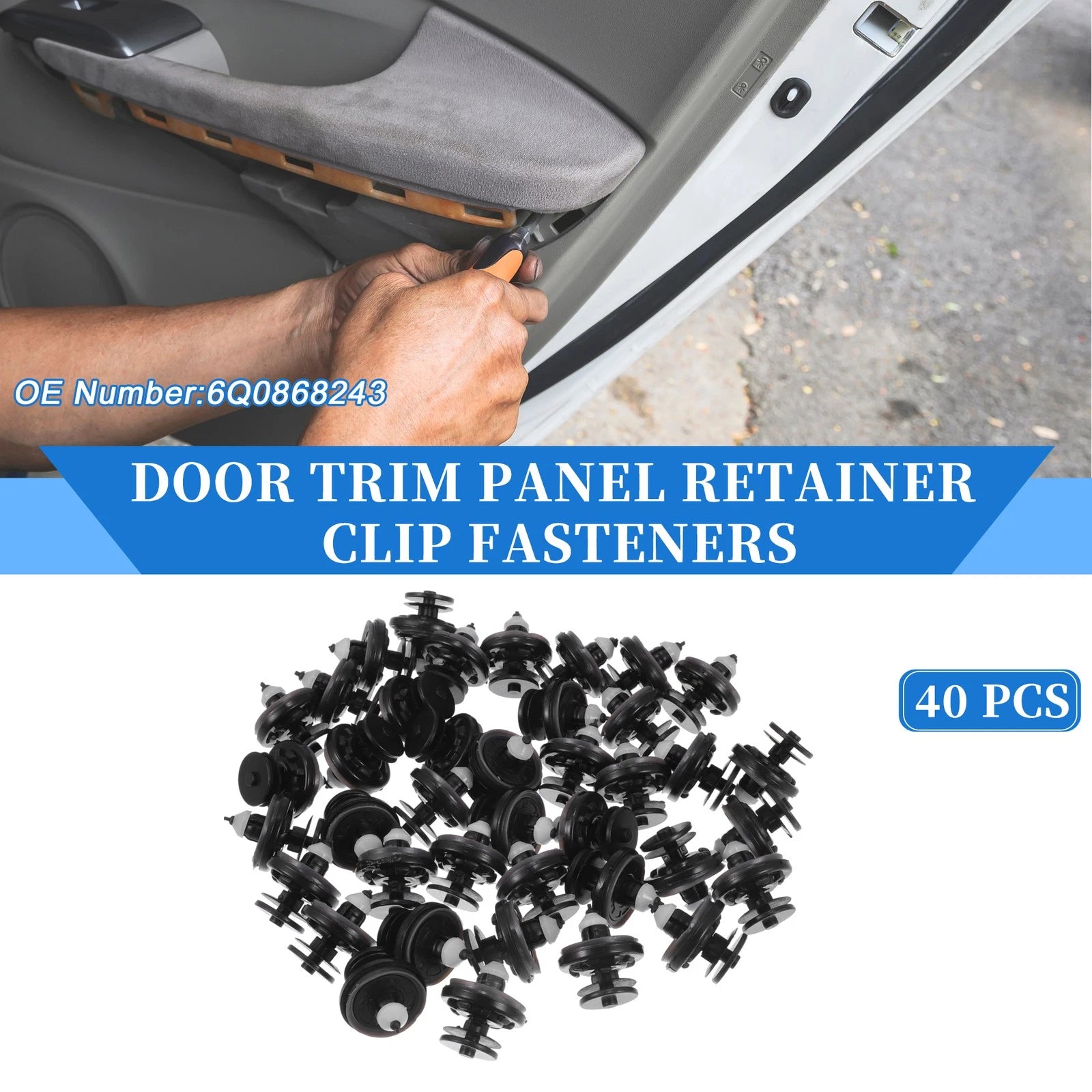 Door Panel Trim Retainer Clips 40 Pcs for Audi TT Quattro (2008–2015)