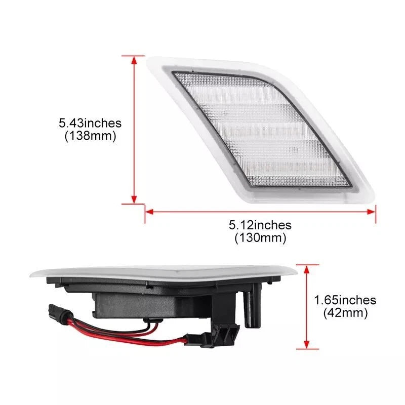 White LED Side Marker Lamp Light Clear Lens for Benz W204 C-Class (2008–2011)