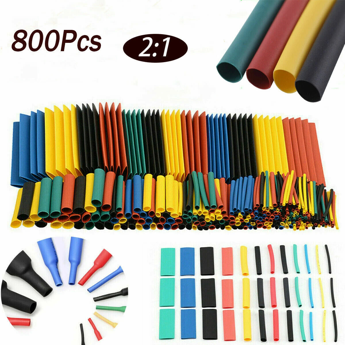 Heat Shrink Tubing Sleeve Kit for Automotive Electrical (Assorted Sizes)