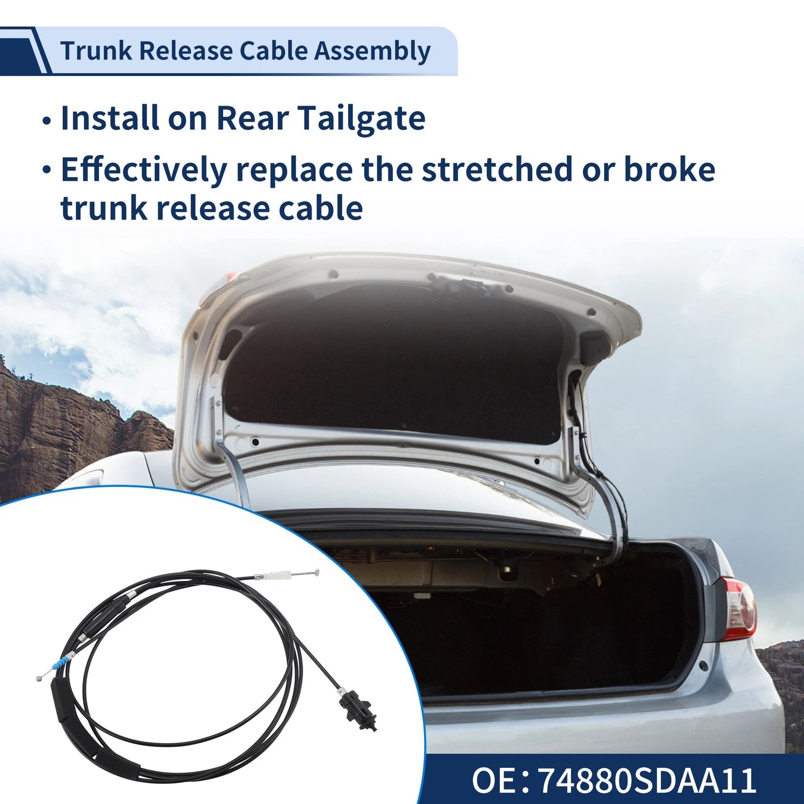Trunk Lid Release Cable for Honda Accord (2006–2007) No.74880SDAA11