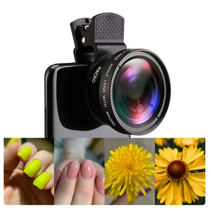 2X Mobile Phone Lens 0.45X Wide Angle & 10X Macro for Smartphones