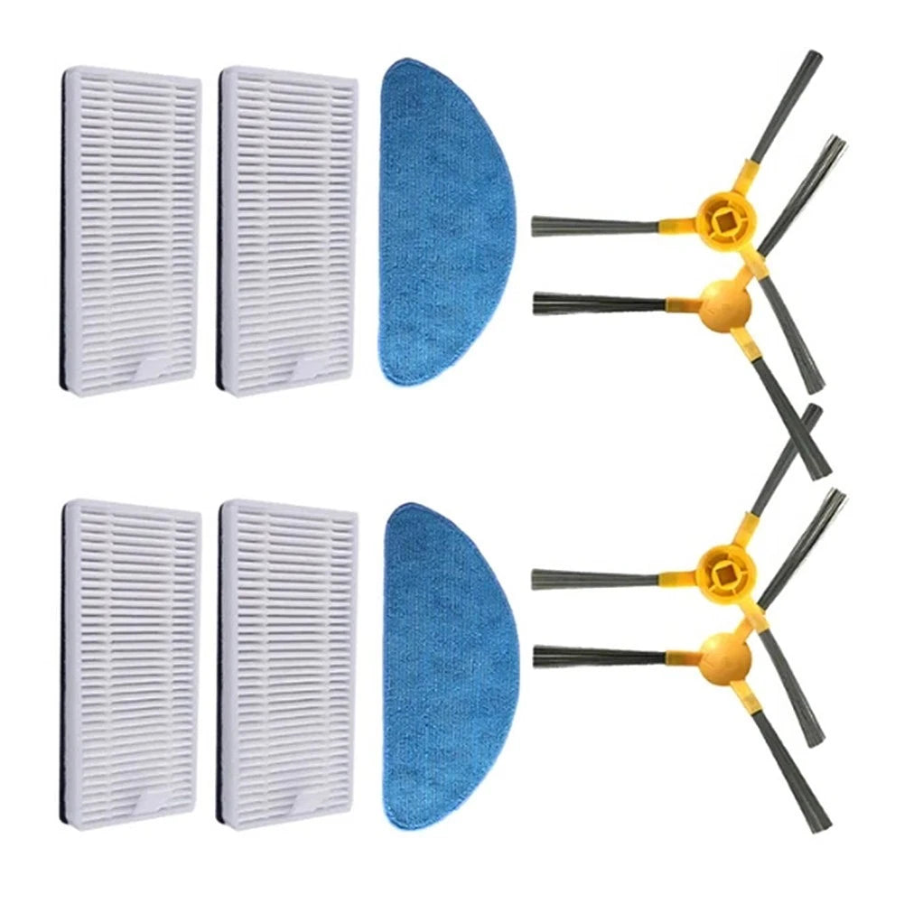Set of 4 Filters & Side Brushes for Ikhos 800T820S Robot Vacuum
