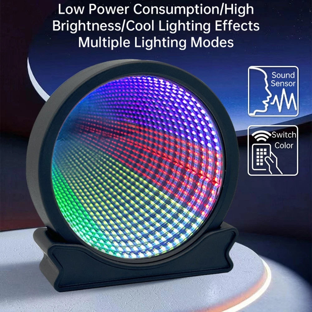 Magnetic LED Infinity Mirror Light with Sound Sensor for Various Rooms