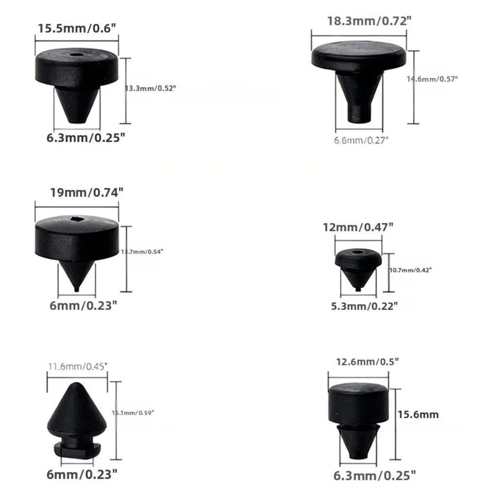Black Rubber Bumper Sealing Kit for Automotive Use (No Specific Years)