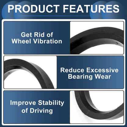 Set of 4 Wheel Hub Centric Rings 69.6mm to 58.1mm Black Polycarbonate