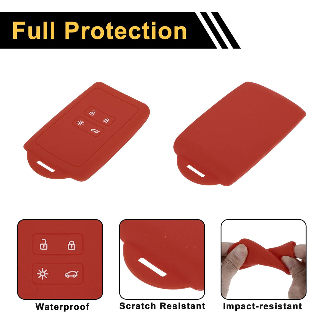 Red TPU Car Key Case for Renault Clio (2012–2019)