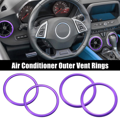 4 Pcs AC Outer Vent Rings Trim Covers for Chevrolet Camaro (2016–2020) Purple