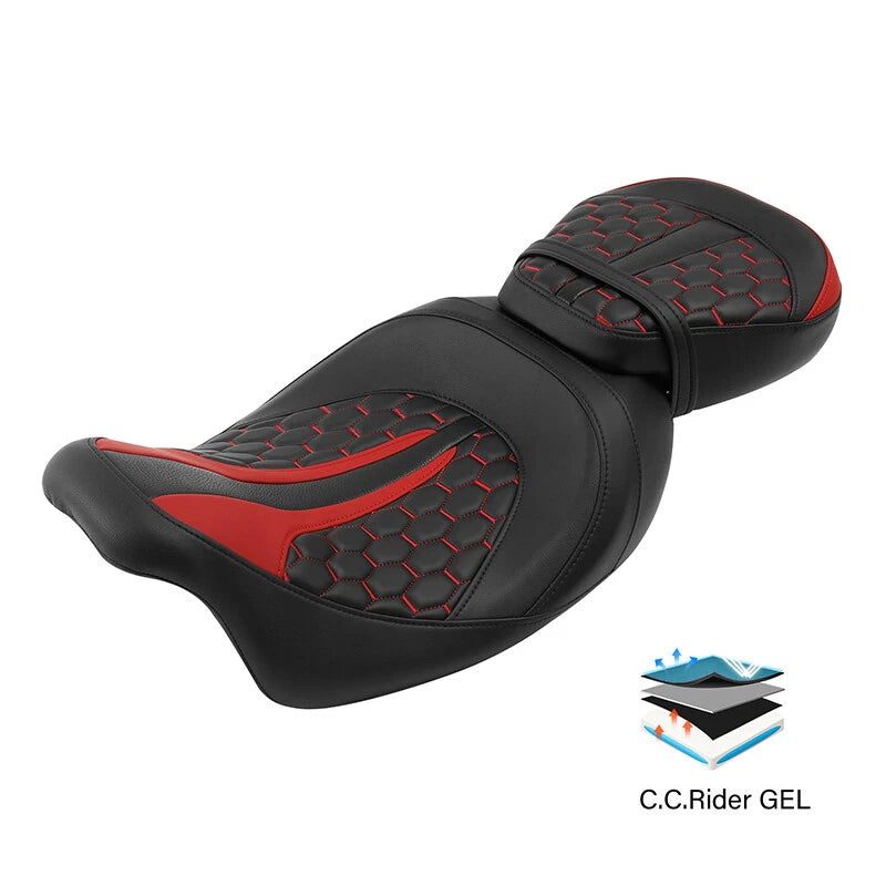 2X Gel Seats for Harley Electra Glide (2009–2023) Black