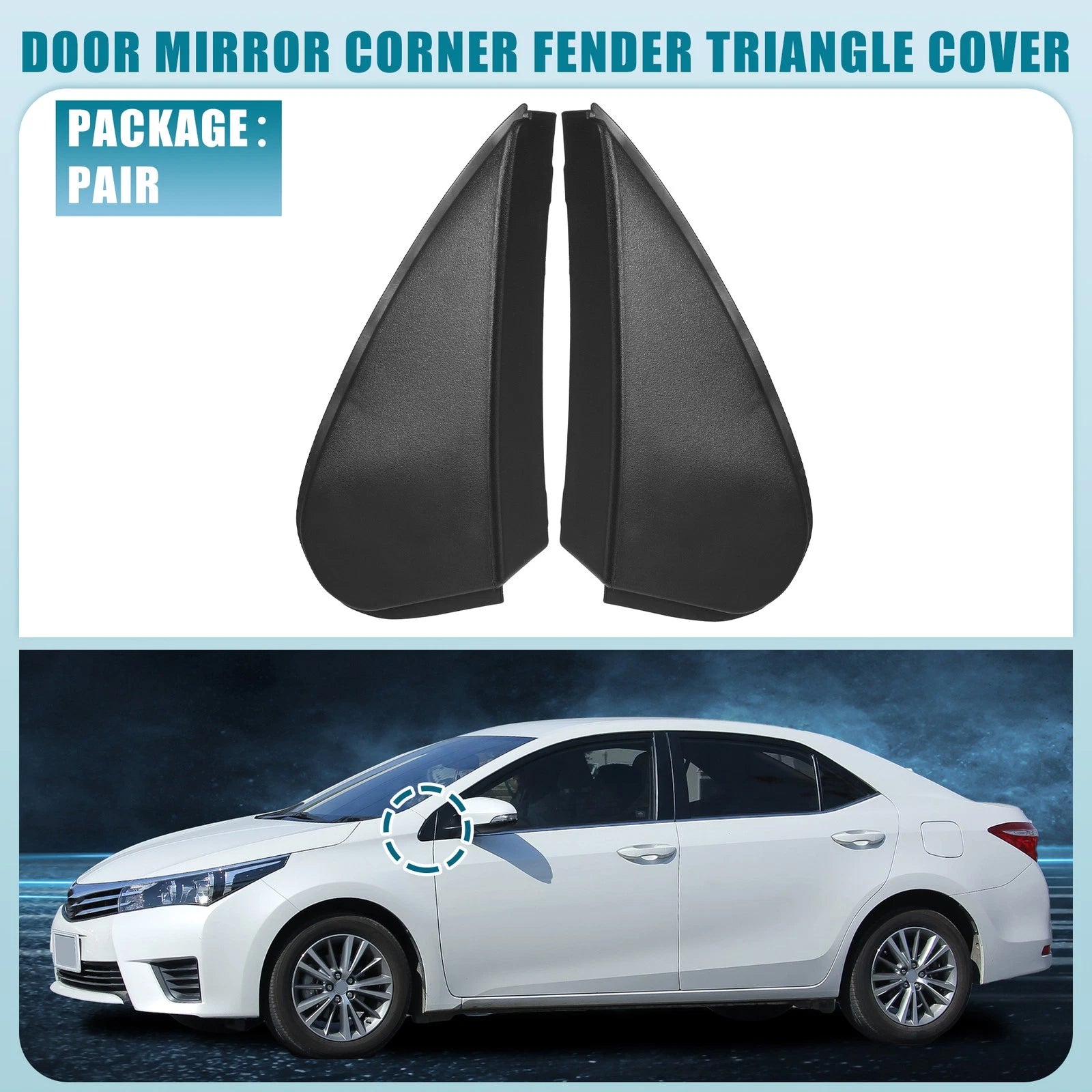 Mirror Corner Fender Triangle Cover Pair for Toyota Corolla (2003–2010)