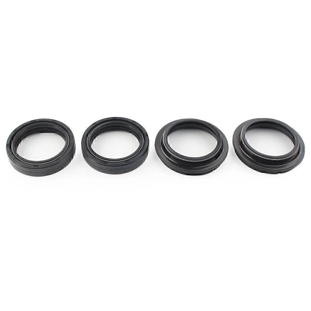 4pcs Motorcycle Front Fork Damper Shock Absorber Fork Dust Oil Seal Black