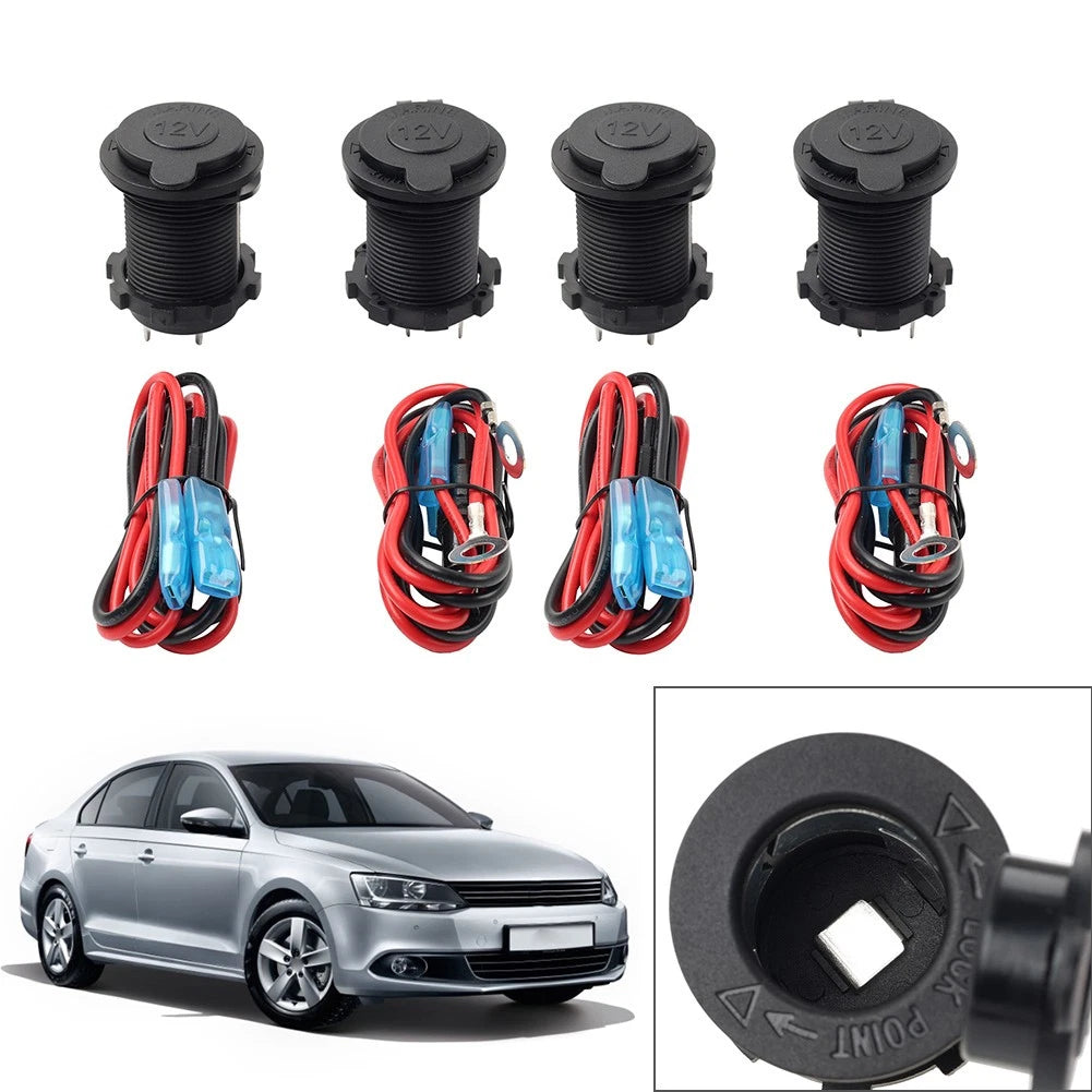 4X Cigarette Lighter Socket Plug Adapter for Car Motorcycle Boat (12V/24V)