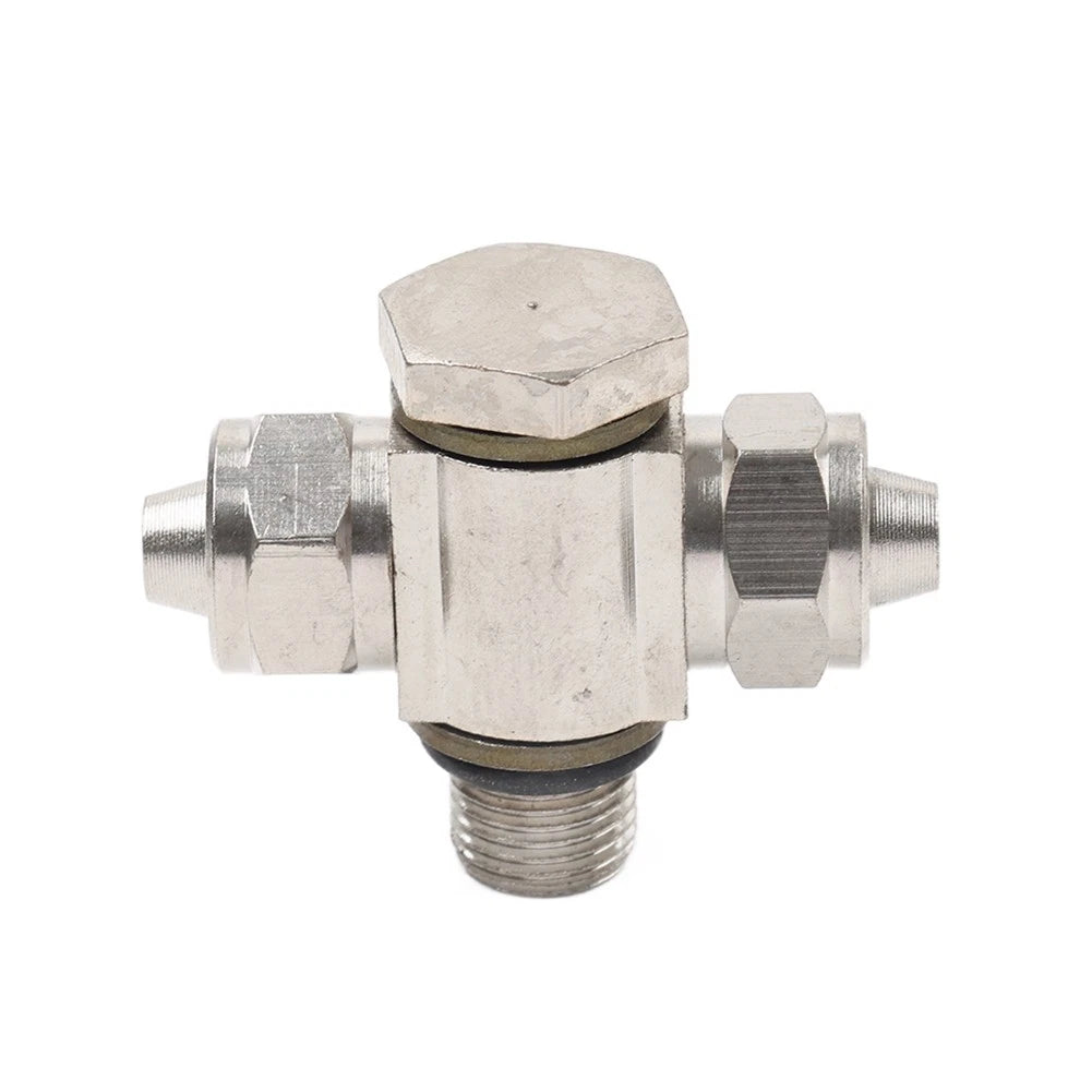 Air Valve Three-way Metal Connector for Tire Changer Machine (1/8" Thread)