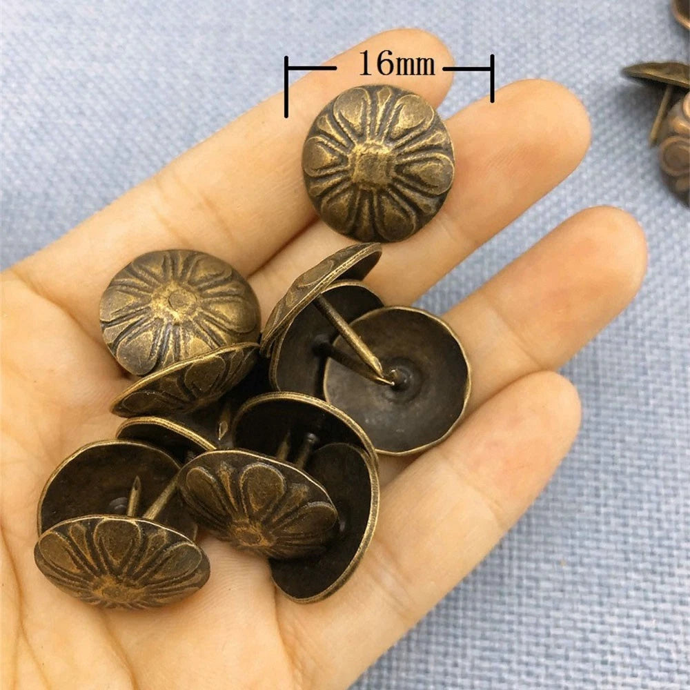 100pcs 16x14mm Antique Upholstery Nails for Furniture Decor