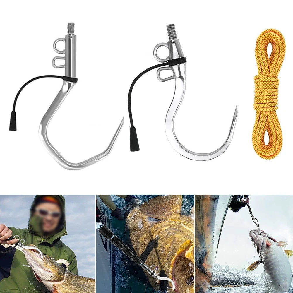 Stainless Steel Flying Gaff with Rope for Boat Use