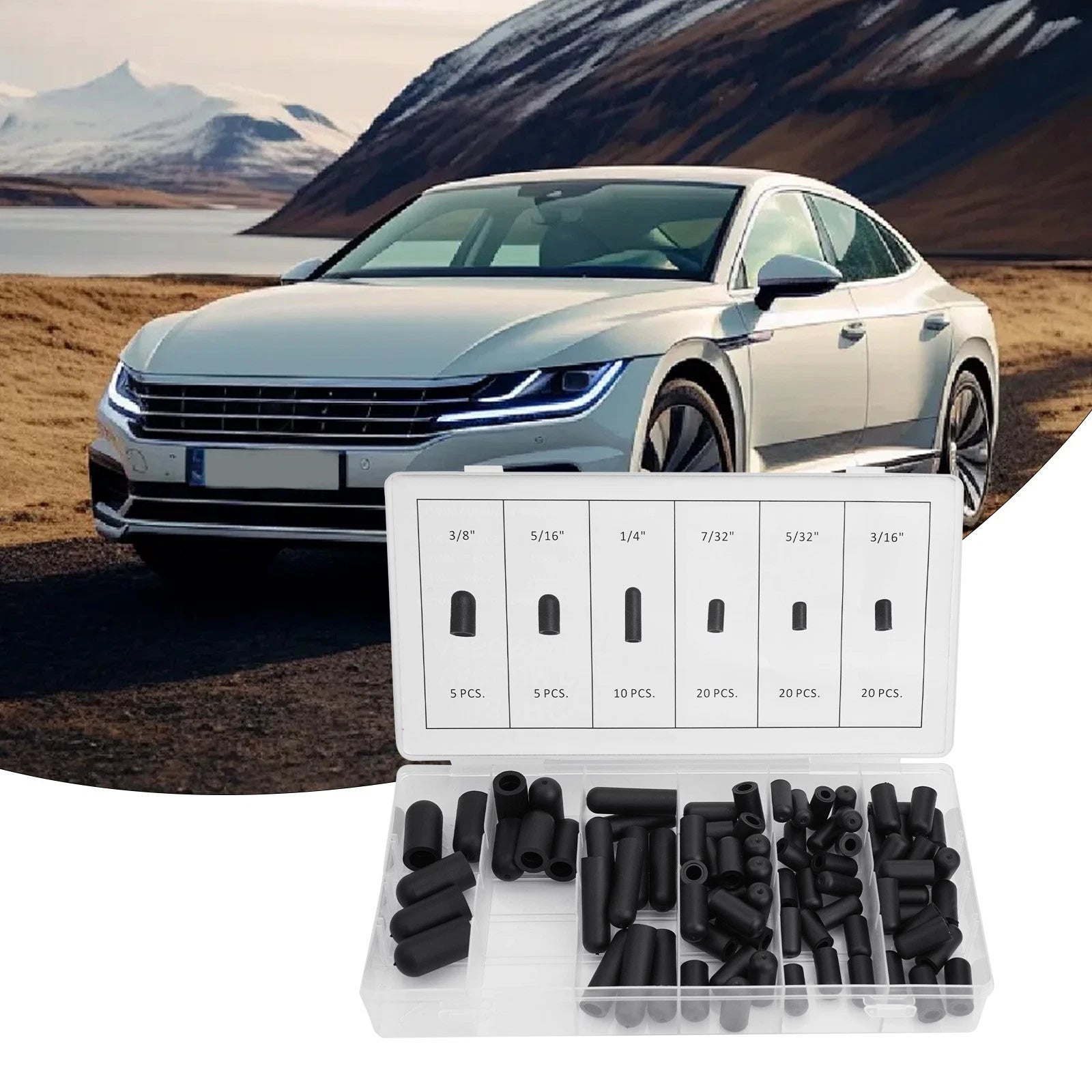 Rubber Vacuum Cap Assortment for Various Makes Models (5/32" - 3/8")