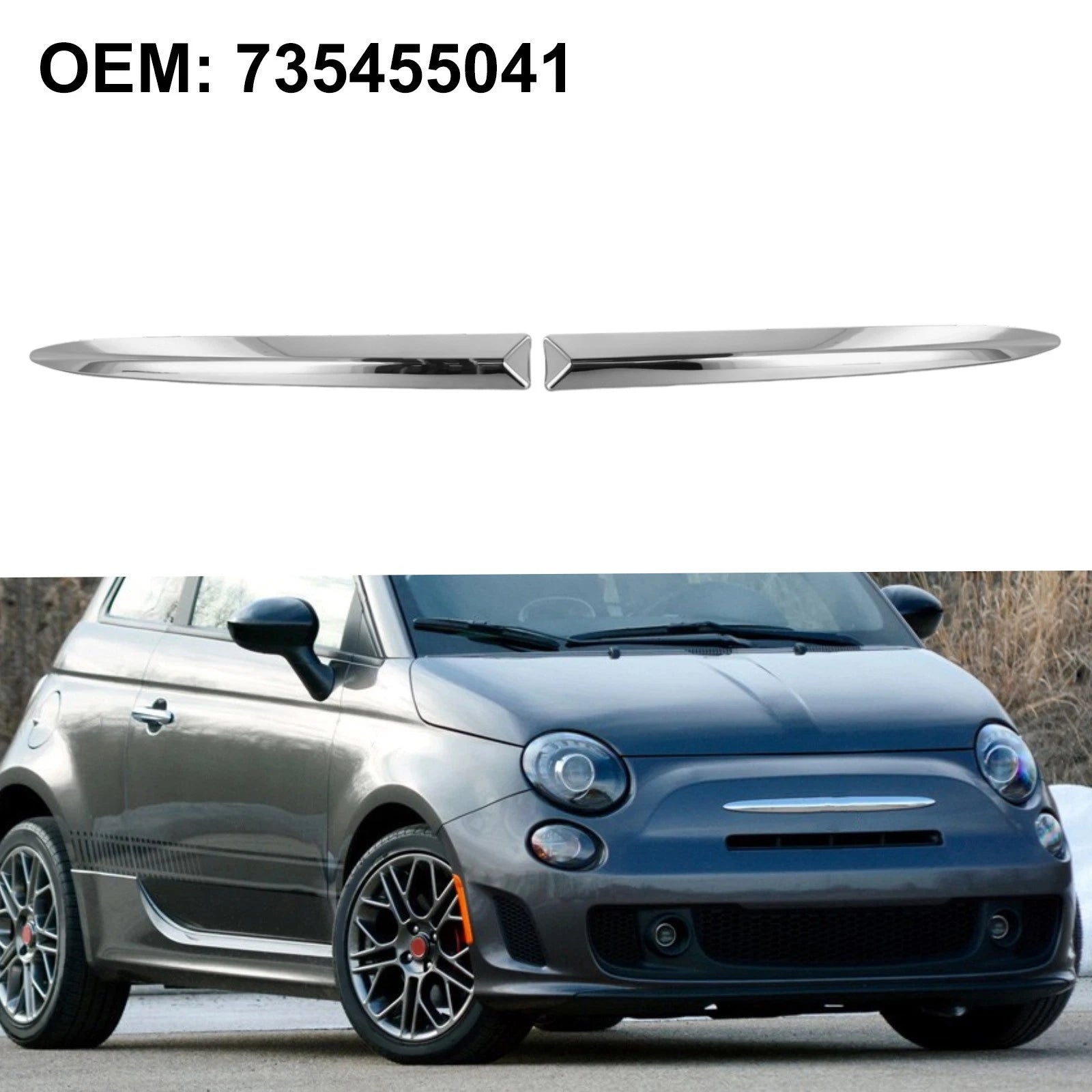 Chrome Front Bumper Trim for Fiat (2007–2015)