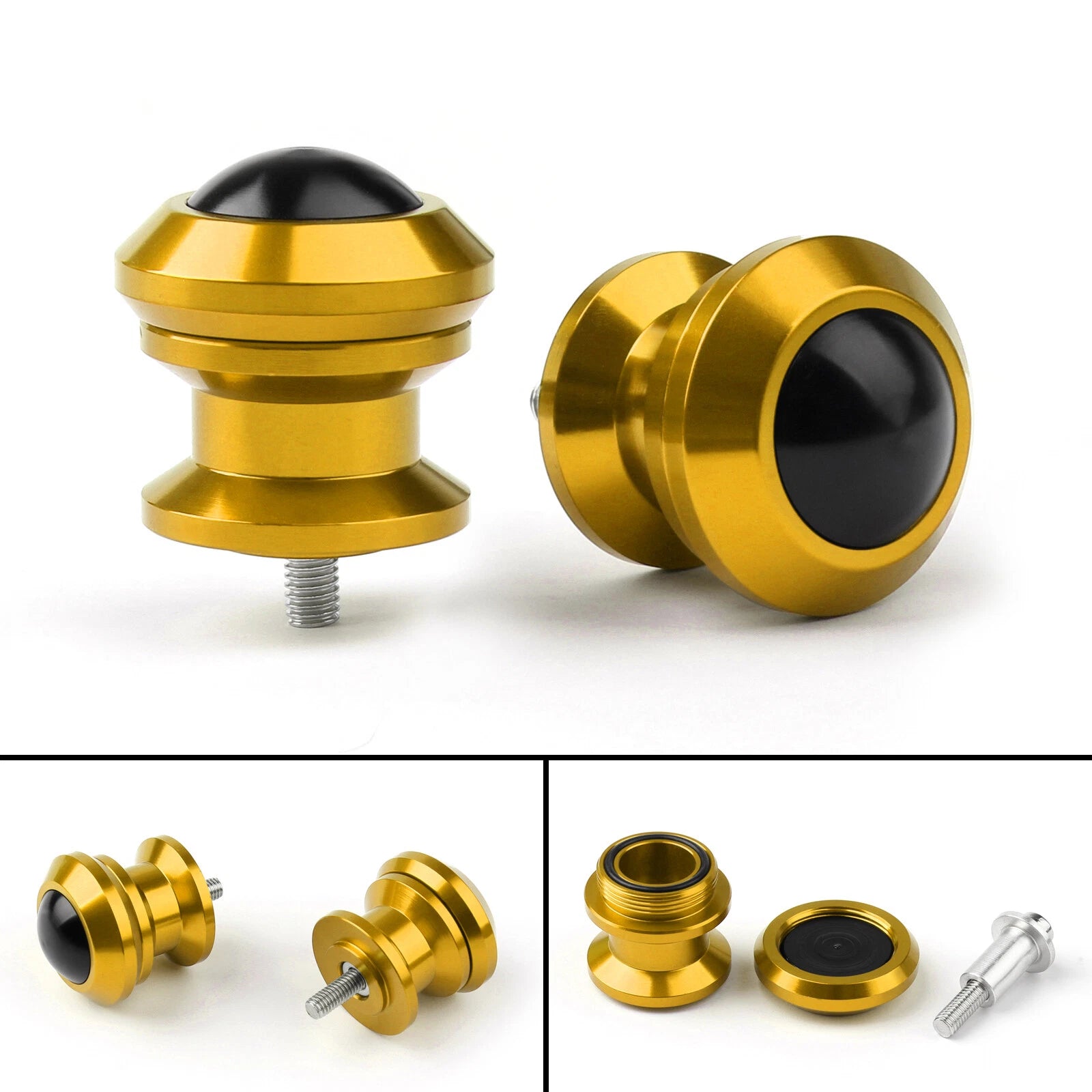Pair of 6mm Swingarm Sliders Spools for Yamaha MT01 MT09 YZF-R3 R1 (2001–2023)