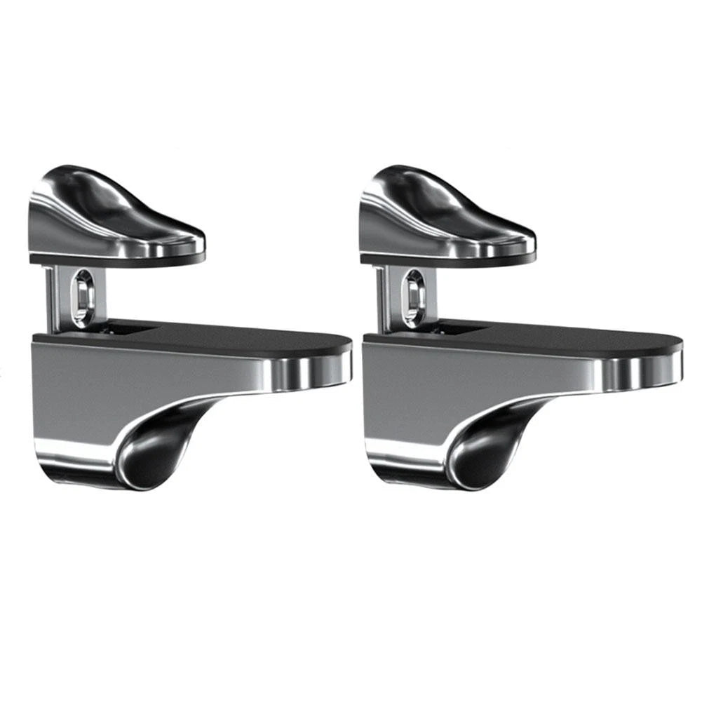 Adjustable Silver Finish Glass Shelf Supports for