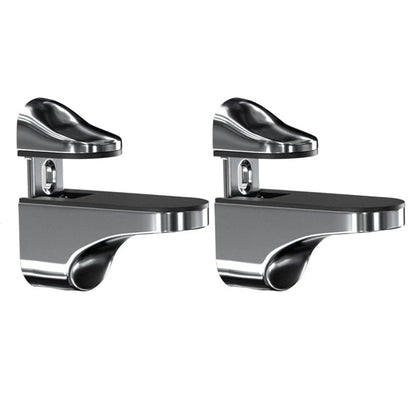 Adjustable Silver Finish Glass Shelf Supports for