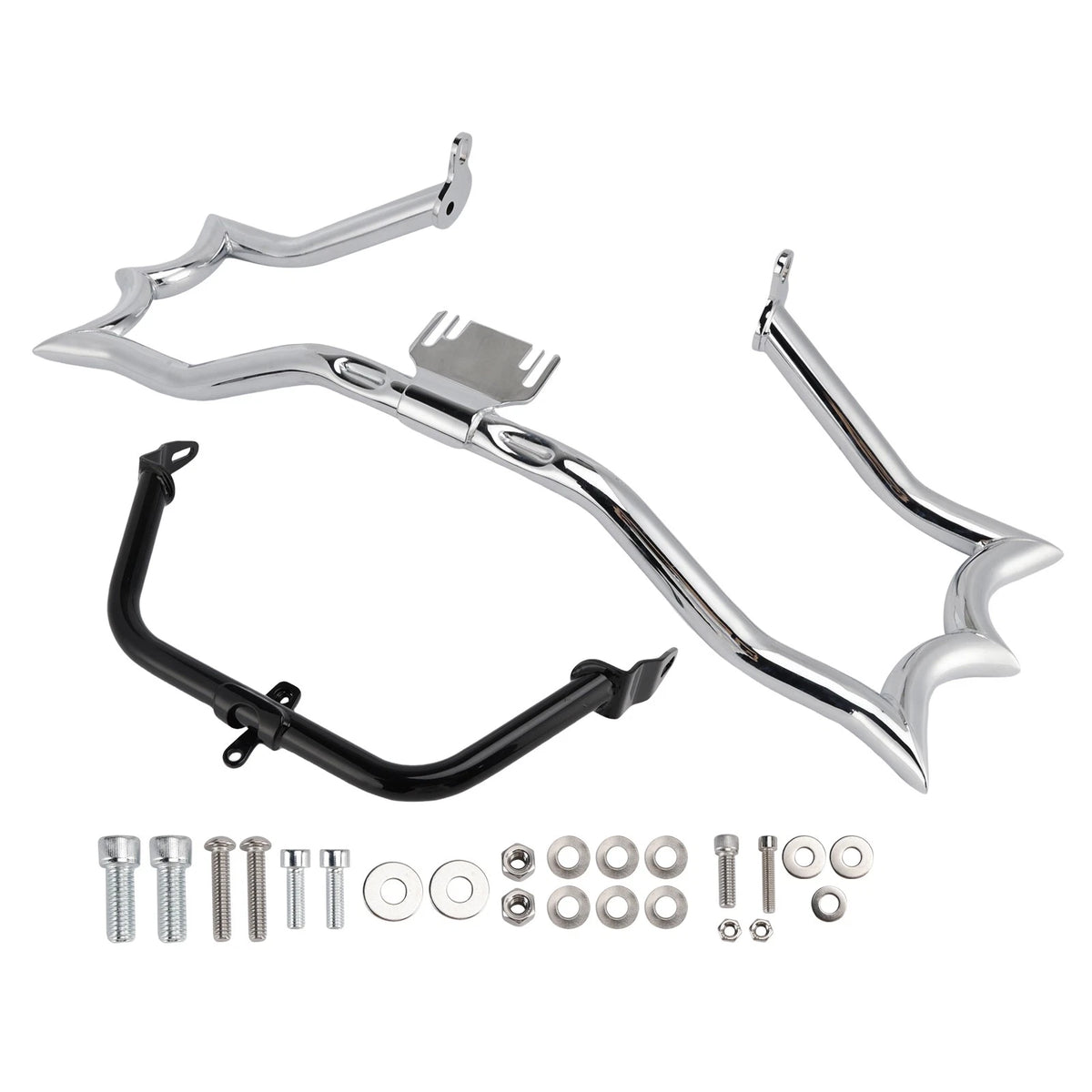 Engine Guard Crash Bar & Fairing Bracket Kit Chrome for Harley Touring (2014–2023)