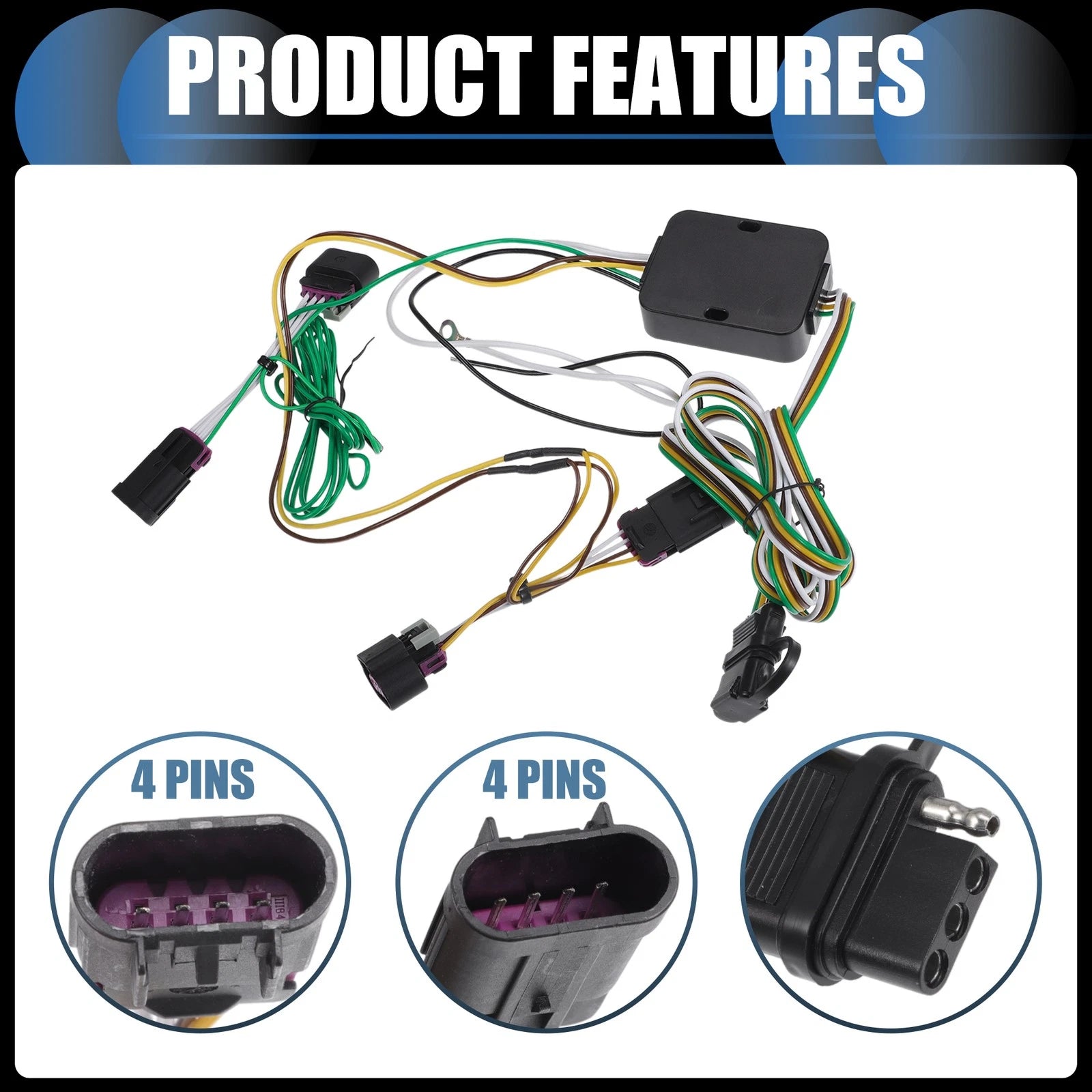 Trailer Wiring Harness Kit 4 Pin Set for Ford Transit-150 (2015–2022)