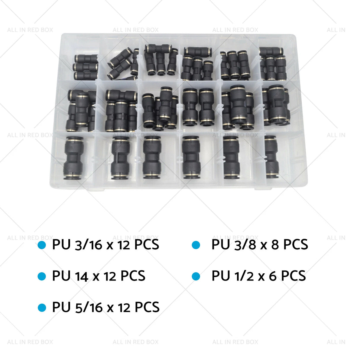 50pcs Pneumatic Push In Air Line Hose Joiner Quick Connect Kit