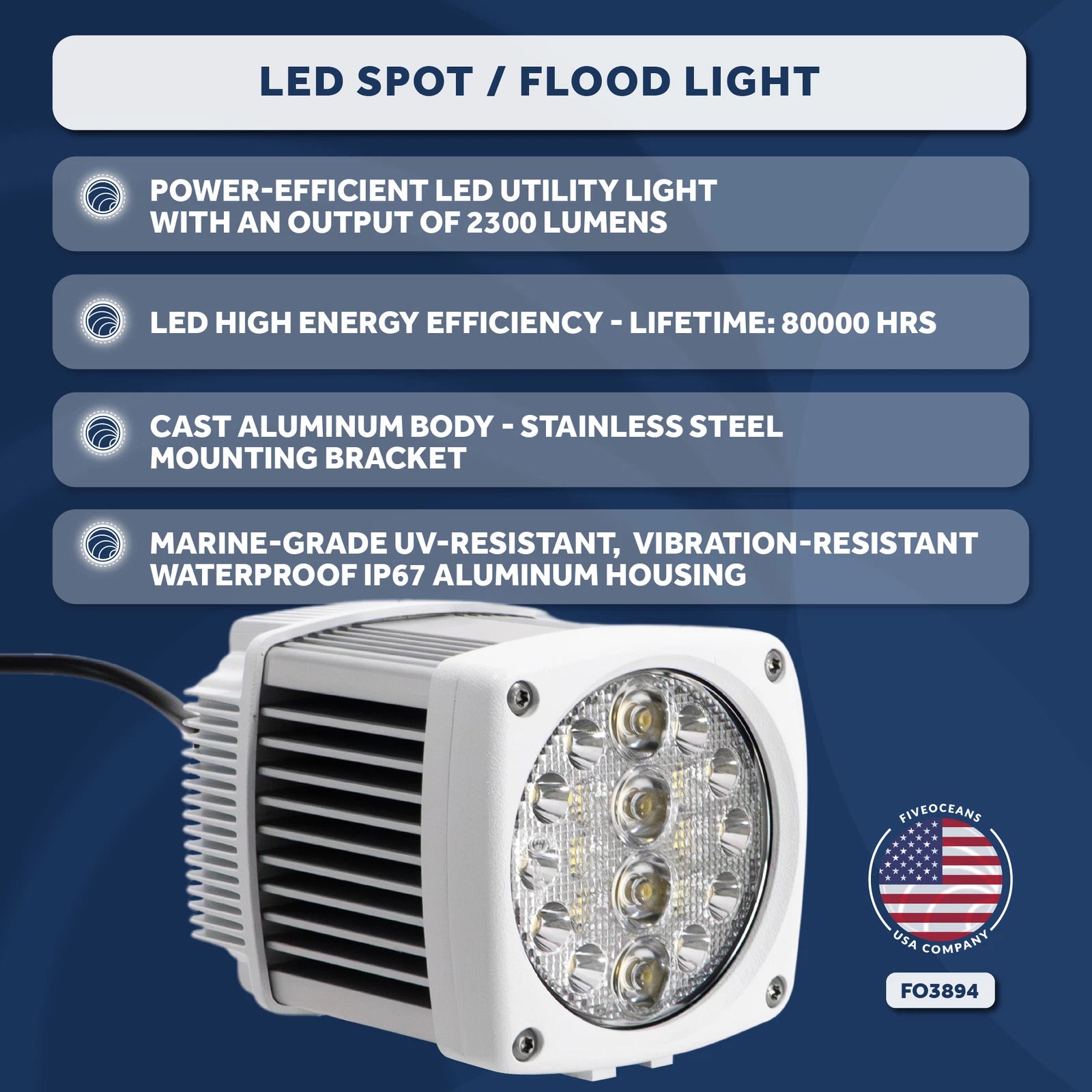 LED Boat Light for Five Oceans (10-30 Volt)