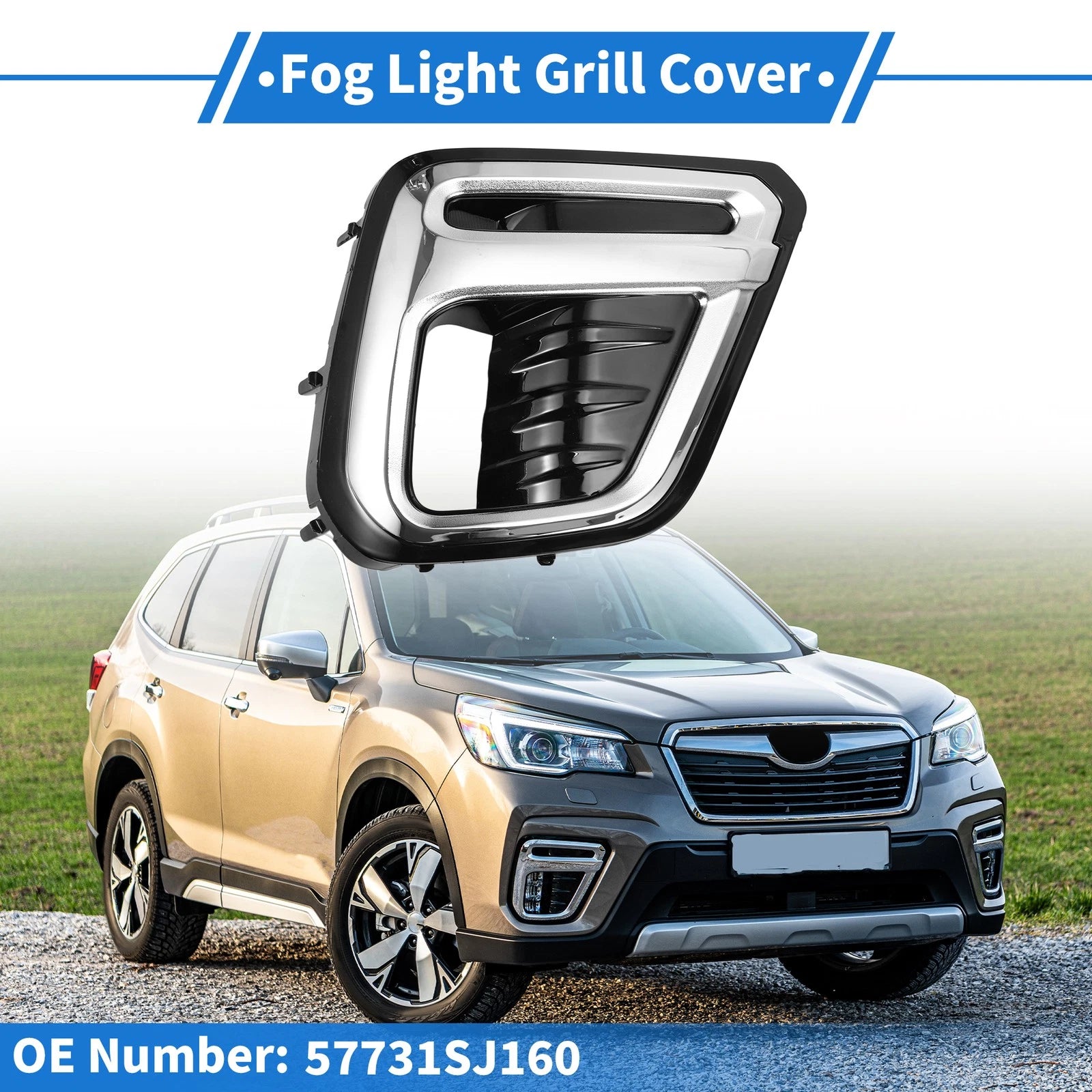 Car Front Right Fog Light Grill Replacement for Subaru Forester (2019–2021)
