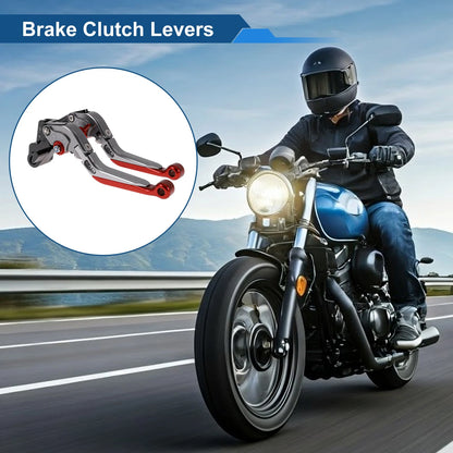 Adjustable Brake Clutch Levers for Kawasaki Ninja 650R (2006–2011) Titanium Red