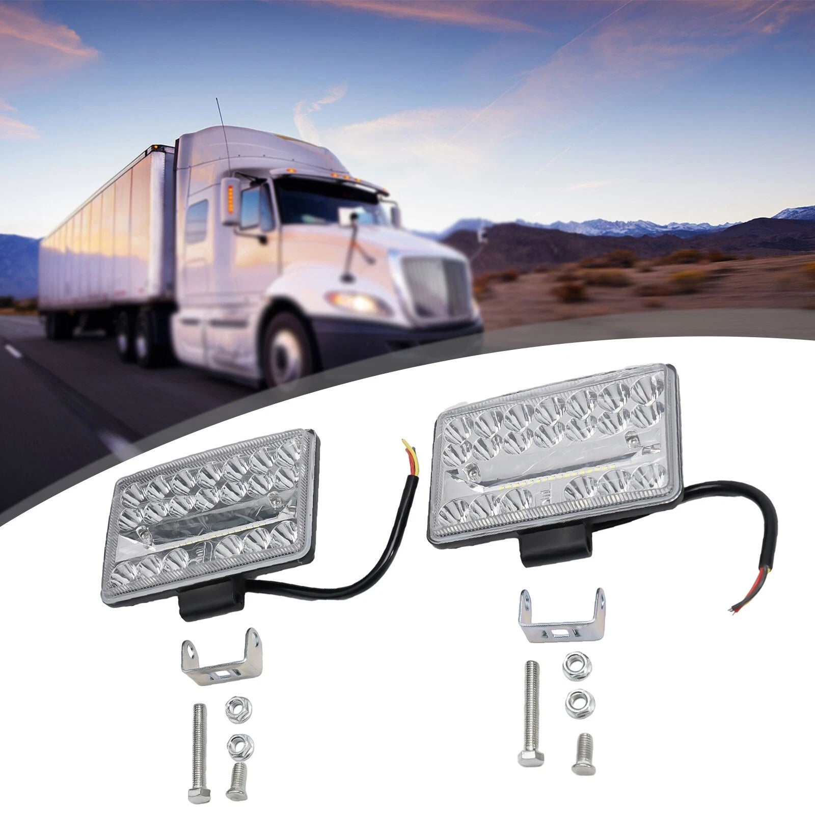 3X5" Rectangular LED Headlights for Universal Fit