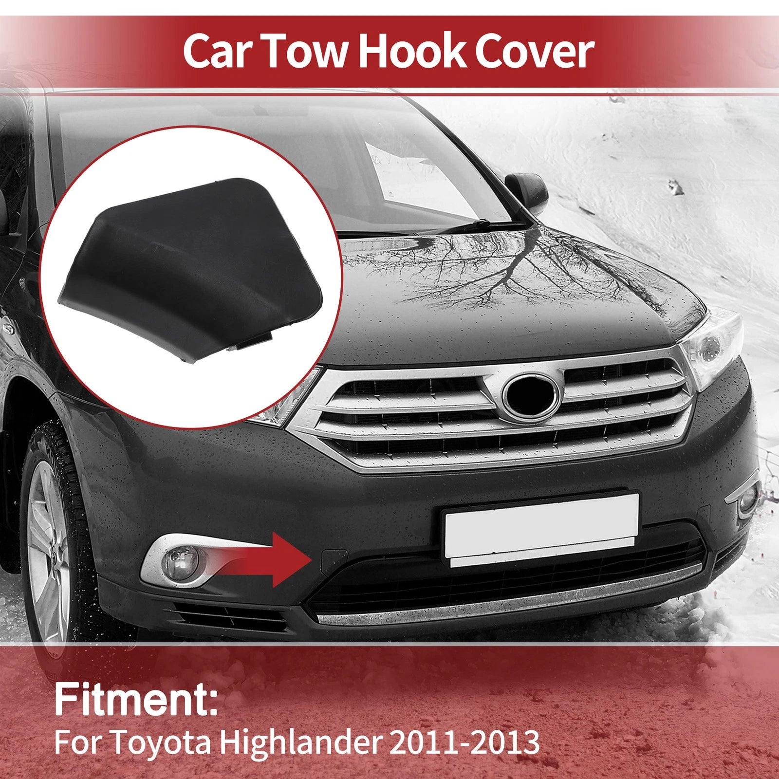 Tow Hook Cover Cap Right Front Replacement for Toyota Highlander (2014–2019)