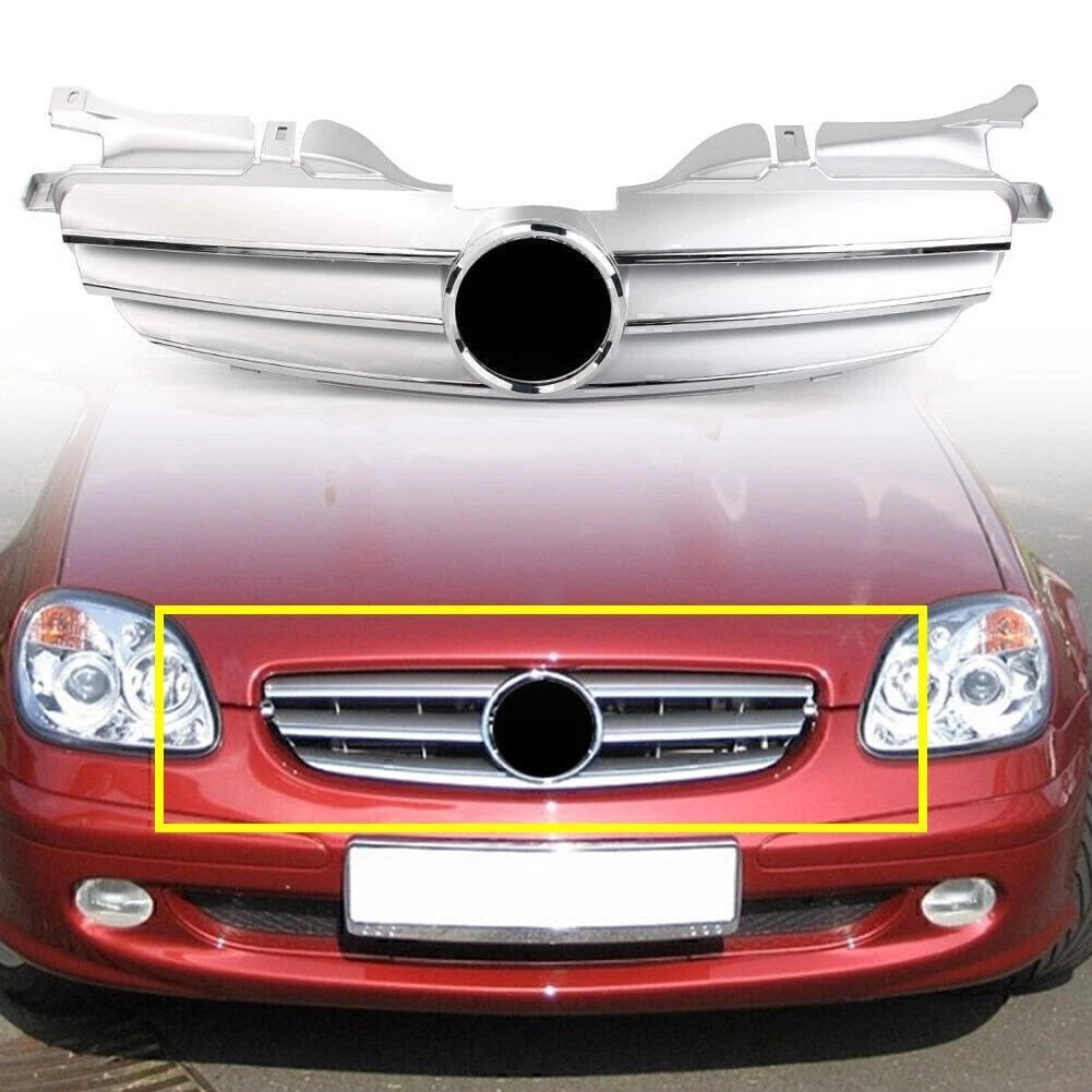 Front Grille Silver for Mercedes Benz SLK Class R170 (1998–2004)
