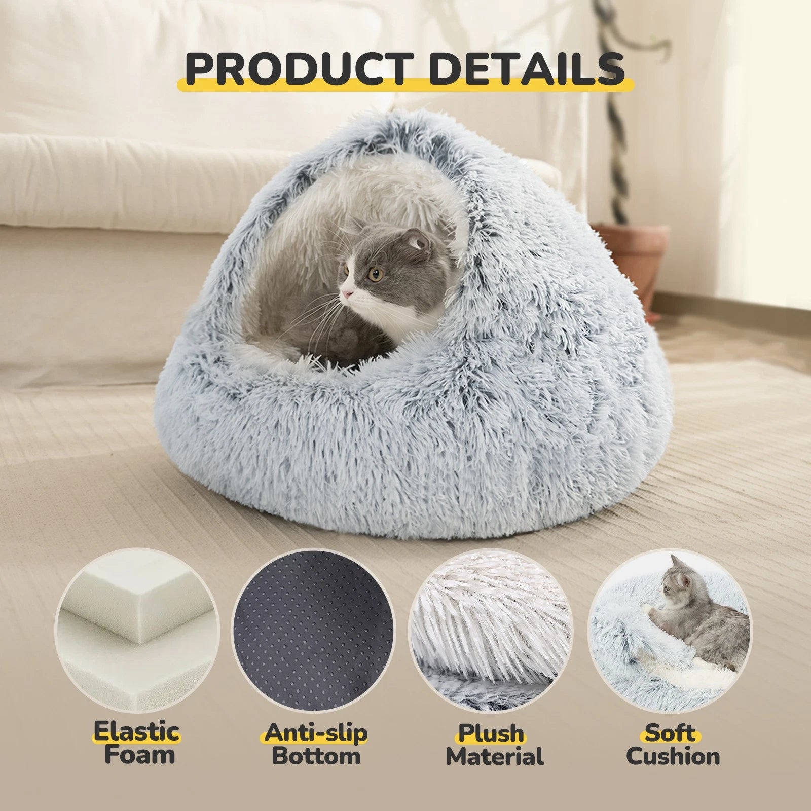 Soft Plush Cat Bed for Cats (Winter Comforter)