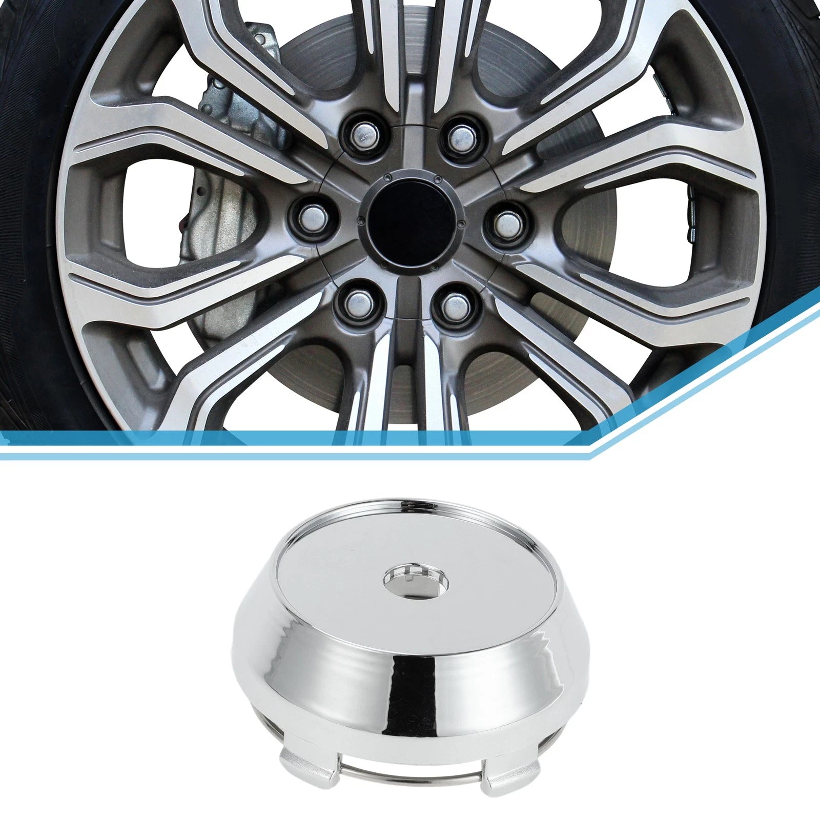 60mm Wheel Center Hub Cap for Universal Fit (Durable Silver Tone)