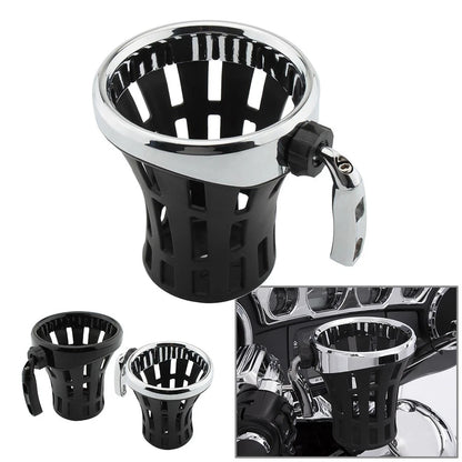 Universal Large Motorcycle Handlebar Cup Holder with Mesh Basket