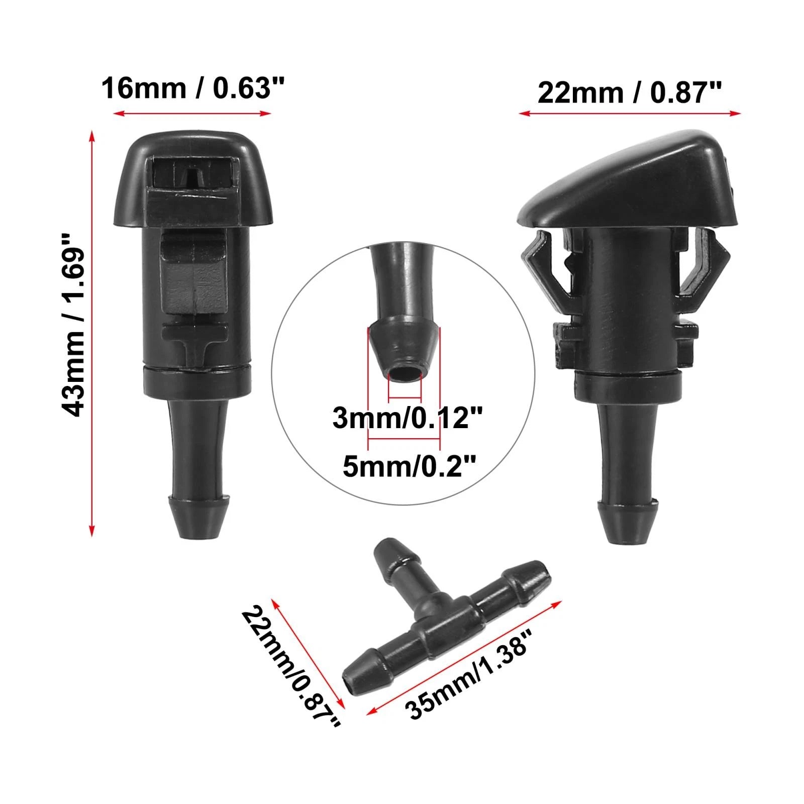 4pcs Front Windshield Washer Nozzles Replacement for GMC Envoy (2002–2009)