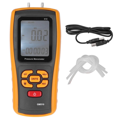 Fan and Blower Pressure Gauge for HVAC Systems (Low Battery Indicator)