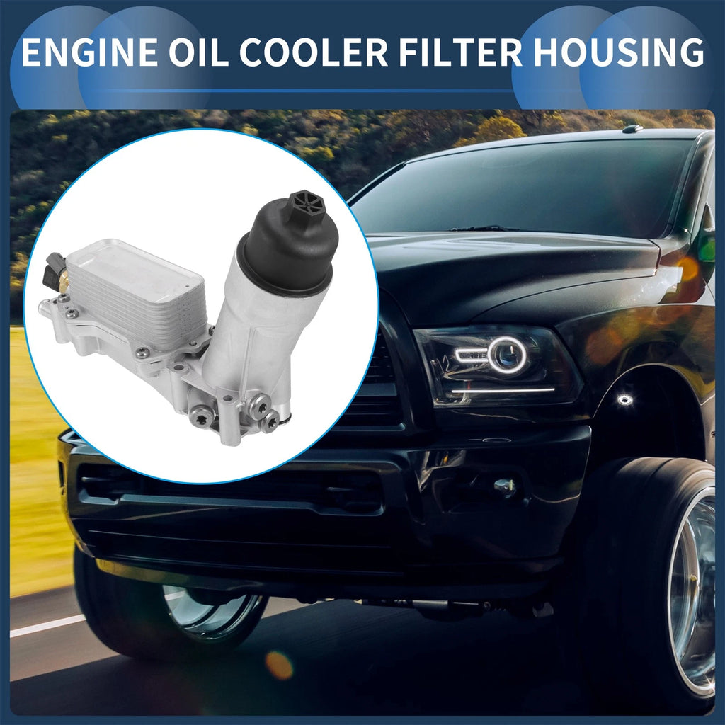 Engine Oil Cooler Filter Housing Set with Gaskets for Chrysler 200 (2015–2017)