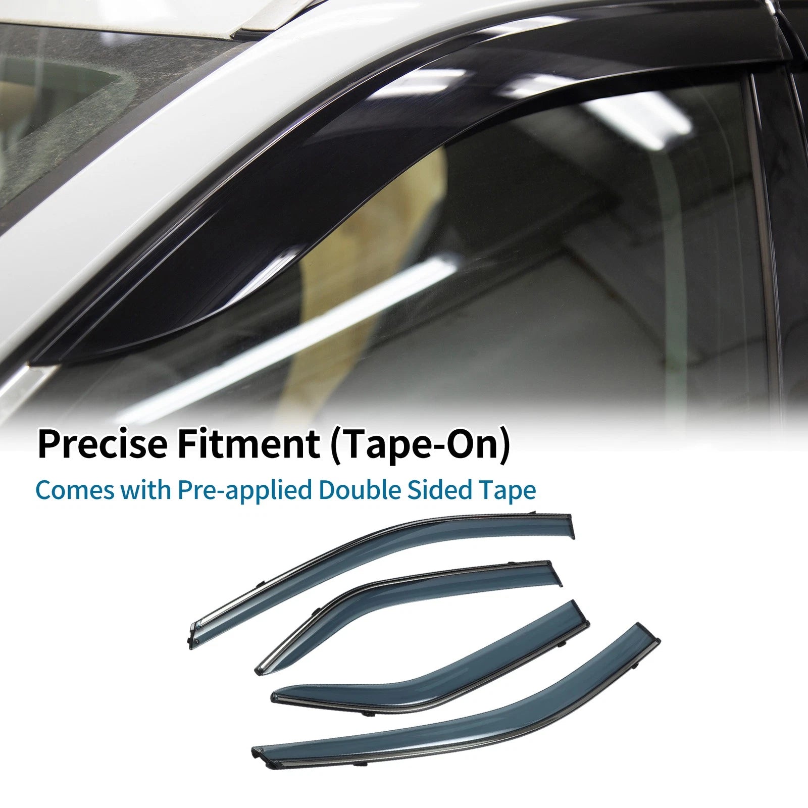 Window Deflectors Side Vent Visors for Toyota Camry (2012–2017) Black Set