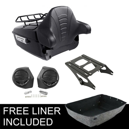 Trunk Rack Backrest Speakers for Harley Touring Road Glide (2014–2026)